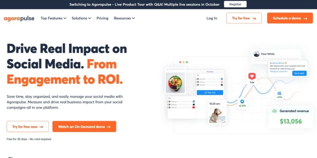 Agorapulse Home page