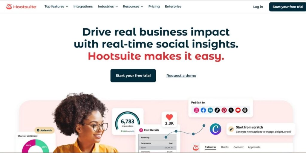 Hootsuite Home page