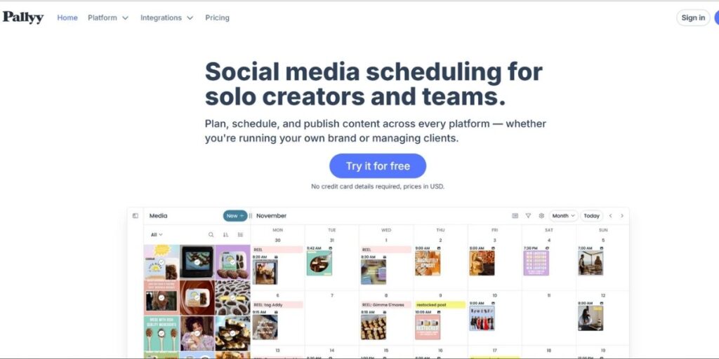 Pallyy Home page