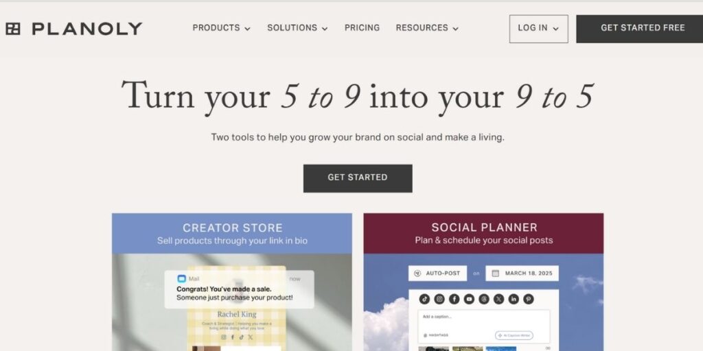 Planoly Home page
