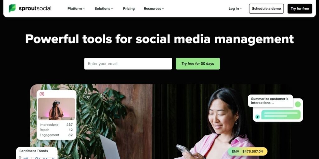 Sprout Social Home Page