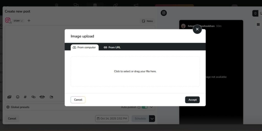 Upload Your Content on Metricool