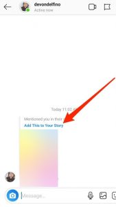 Instagram Story mention