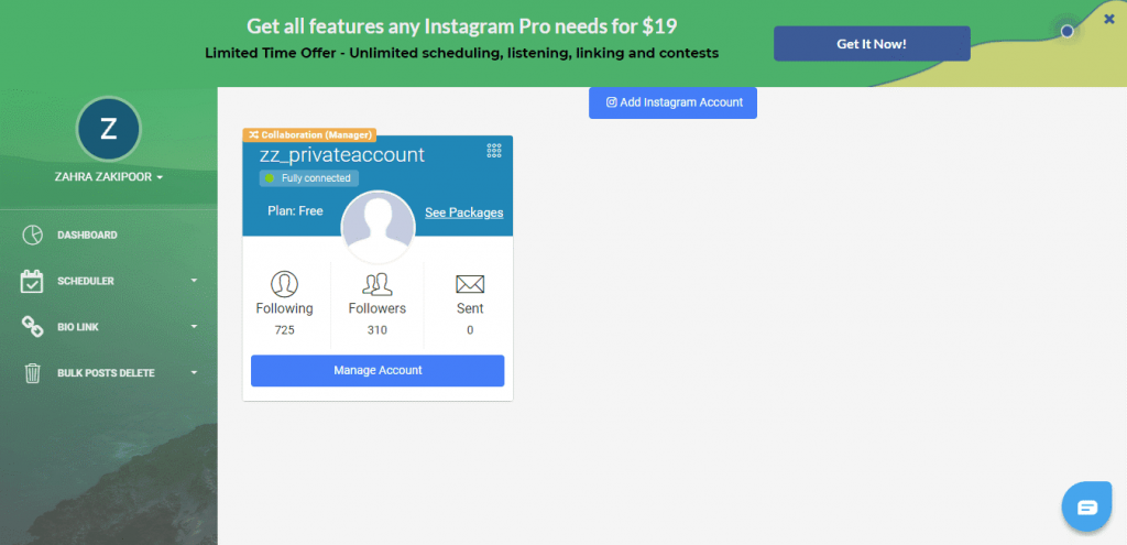Manage multiple Instagram accounts