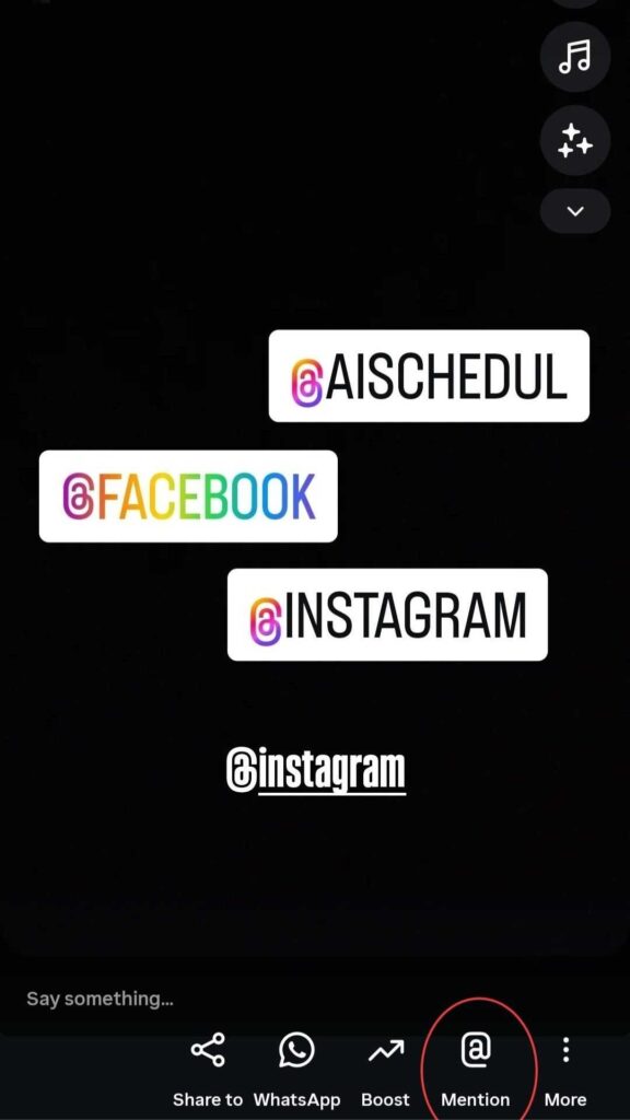 Mention on Instagram Story After Posting