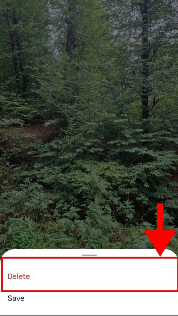 Choose Delete and delete uploading story