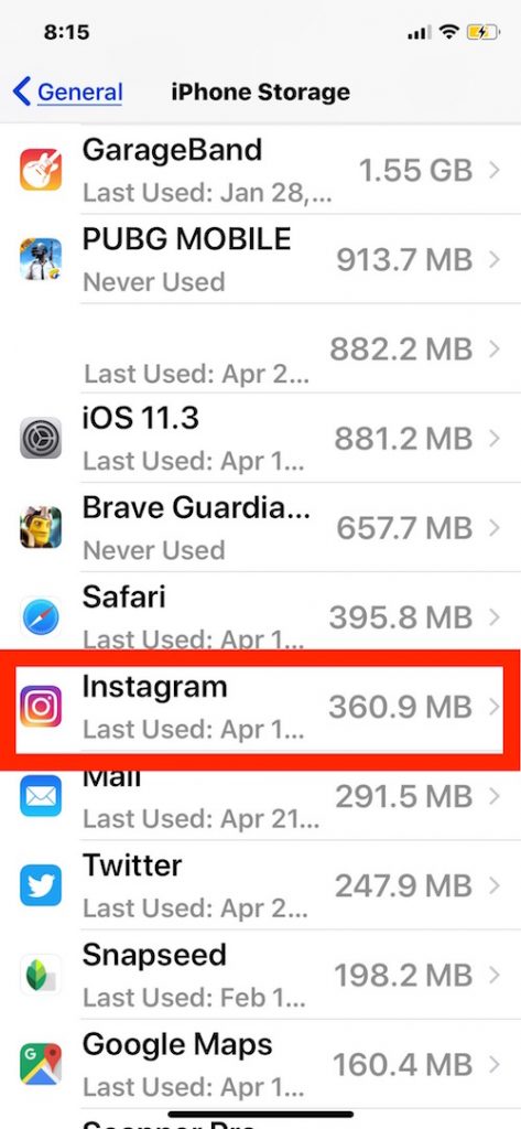 Clear Instagram cache