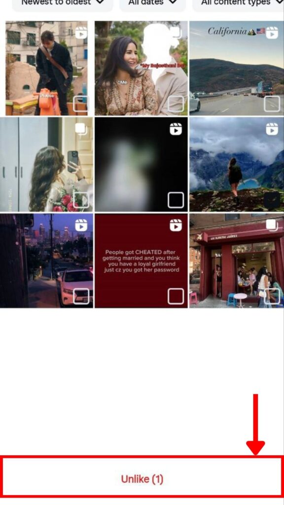 Unlike posts on Instagram