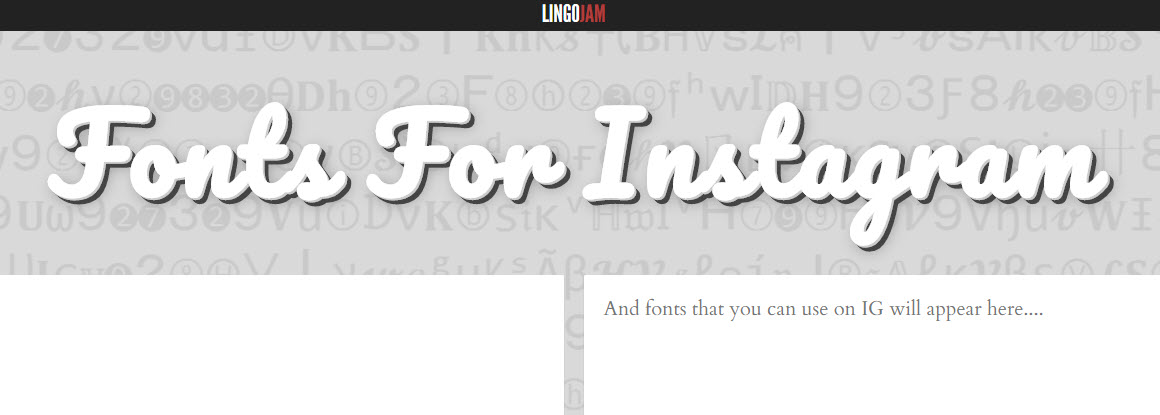Fonts for Instagram