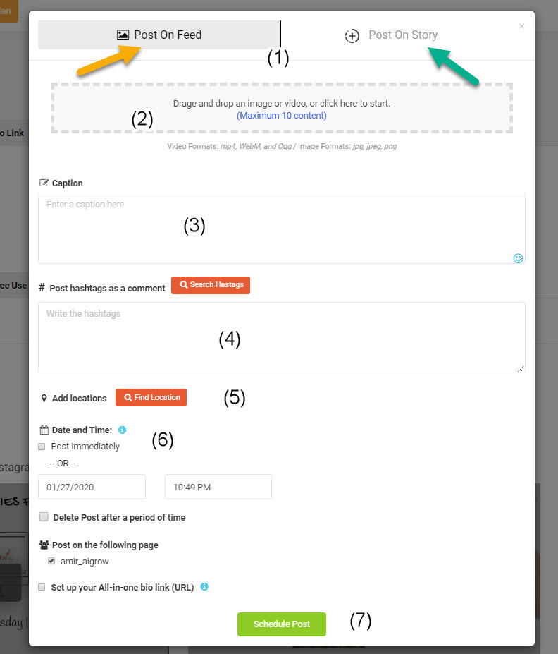 How to use the scheduler Instagram planner