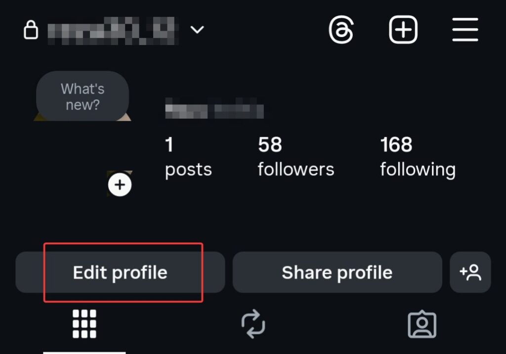 tap on edit profile Tap Edit profile on Instagram