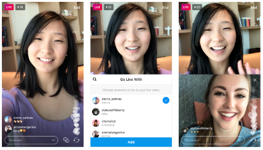 Instagram live growth adding a guest
