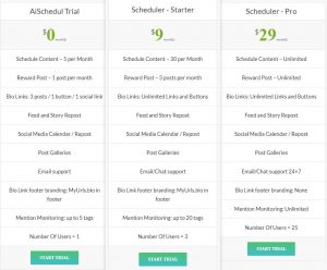 Aischedul pricing plans