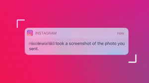 Instagram screenshot notification of disappearing photos