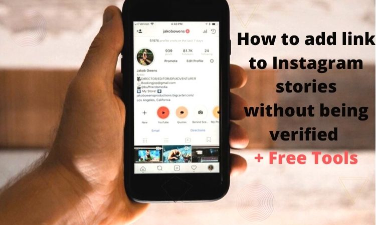 how to add link to Instagram stories without being verified + Free Tools