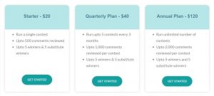 AiSchedule giveaway picker pricing packages