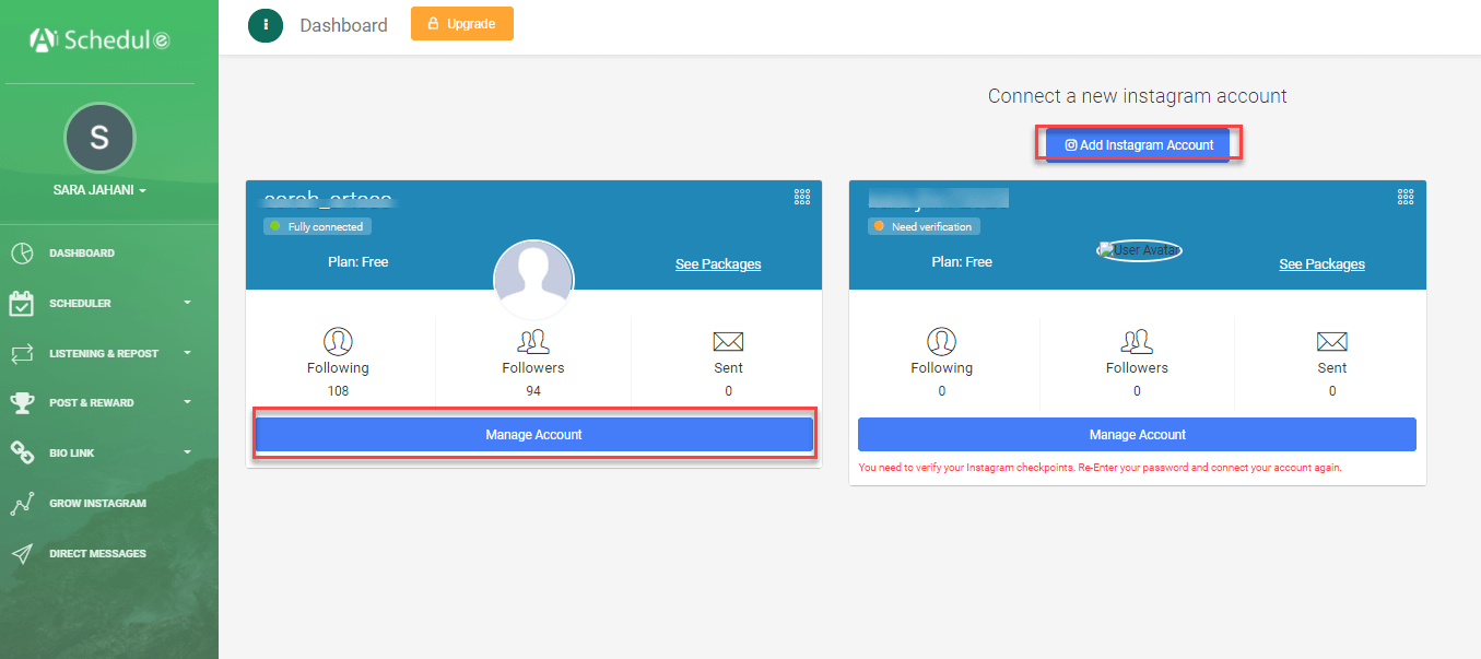 AiSchedul dashboard