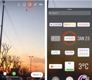 step 2- how to add music to Instagram story