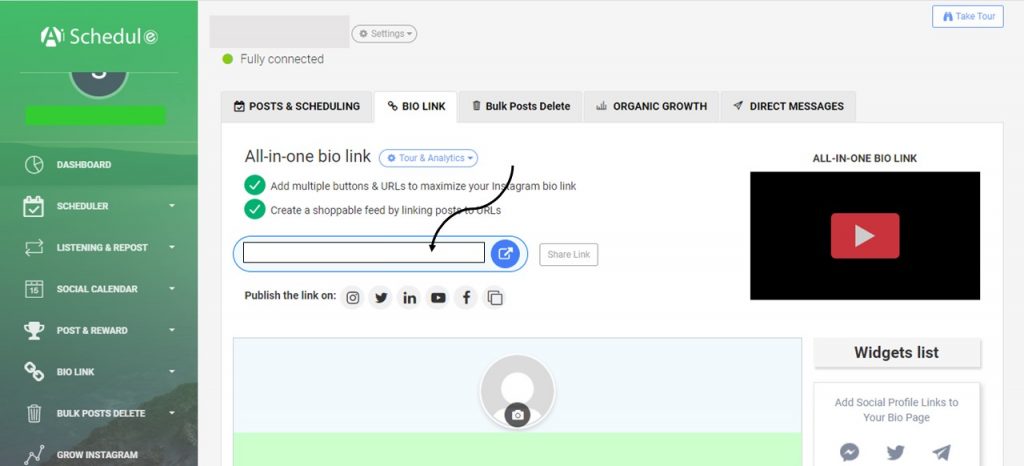 select the links to social network sites you want
