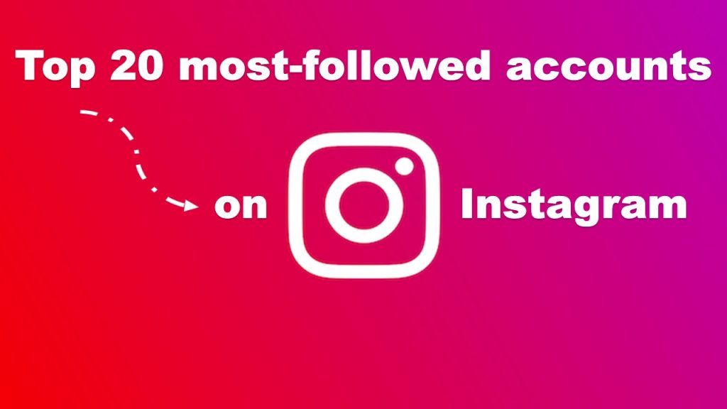 Top 20 most-followed accounts on Instagram