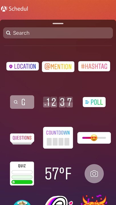 Instagram story stickers