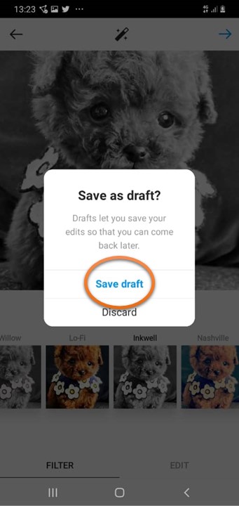 Save as draft