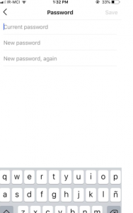 change instagram password mobile