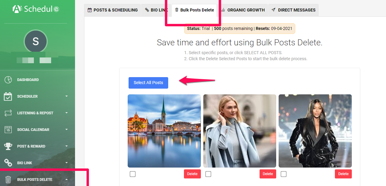 How to delete Instagram post + Mass delete tool AiSchedul