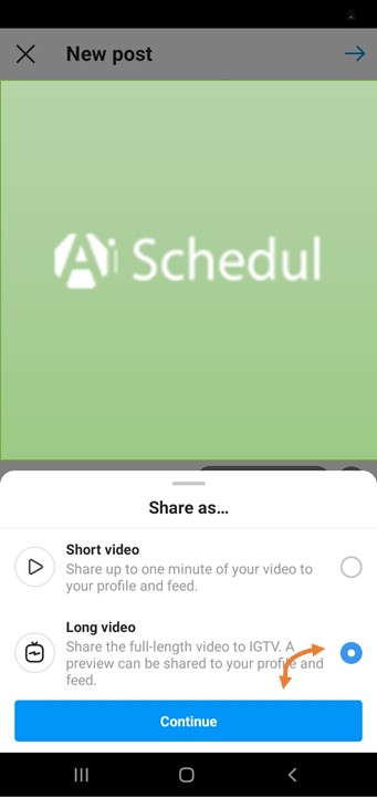 Aischedul IGTV videos