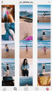 example of Instagram grid with white border for each post