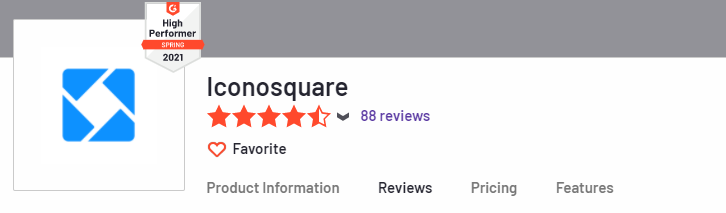 Iconosquare gets 4.5 out 5 stars from 88 users on G2.com