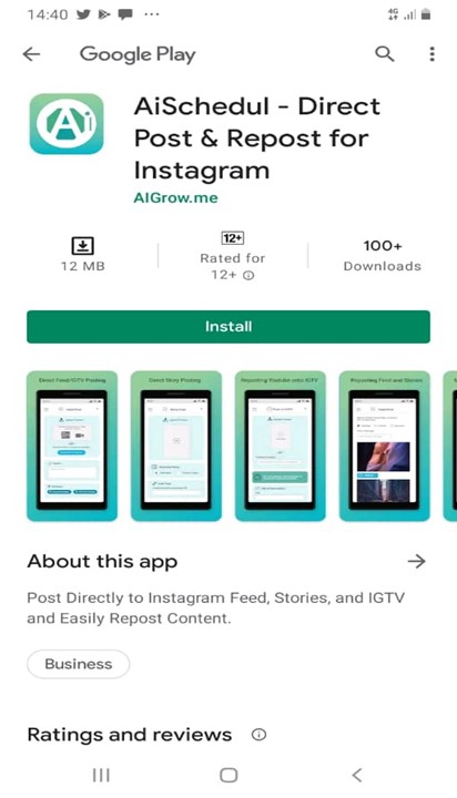 Instagram repost app on Android
