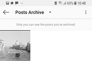 The Instagram archive file with an archived post in it