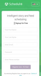 Sign up page of AiSchedul app