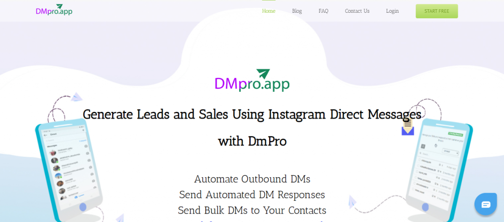 Landing page of DMPro.app