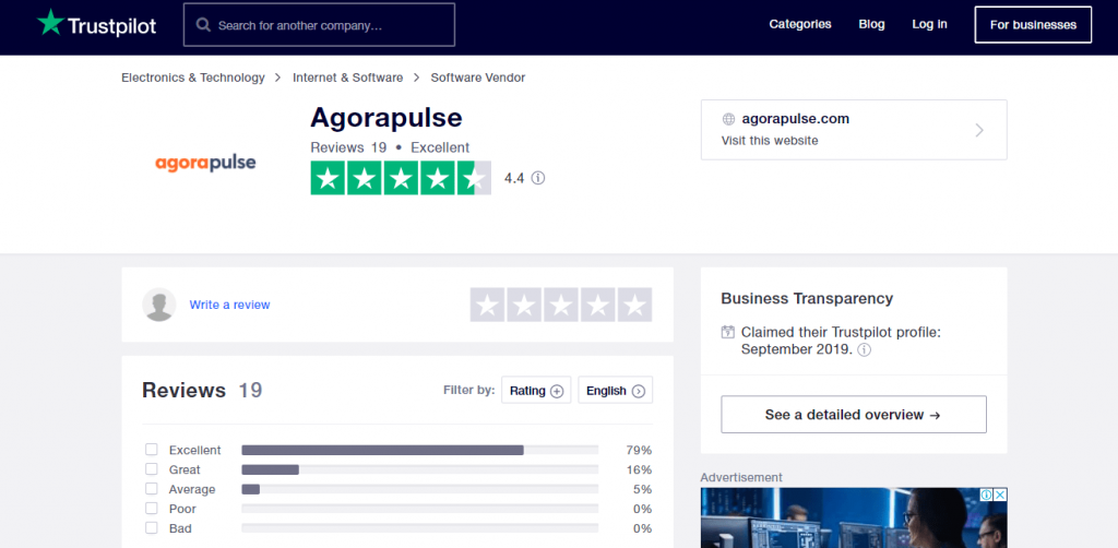 Review of AgoraPulse: 4.4 out of 5