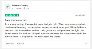 gleam review on Trustpilot