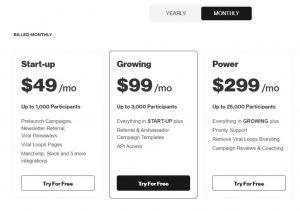 viral loops pricing plans