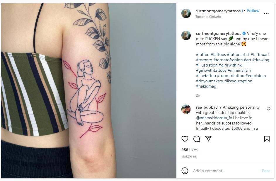 Curt Montgomery tattoos on Instagram