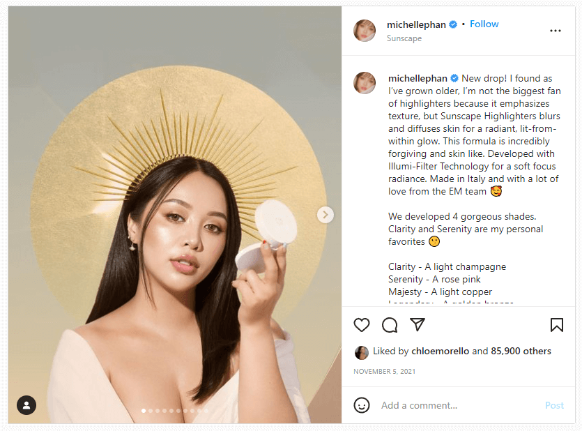 Michelle Phan Instagram makeup account