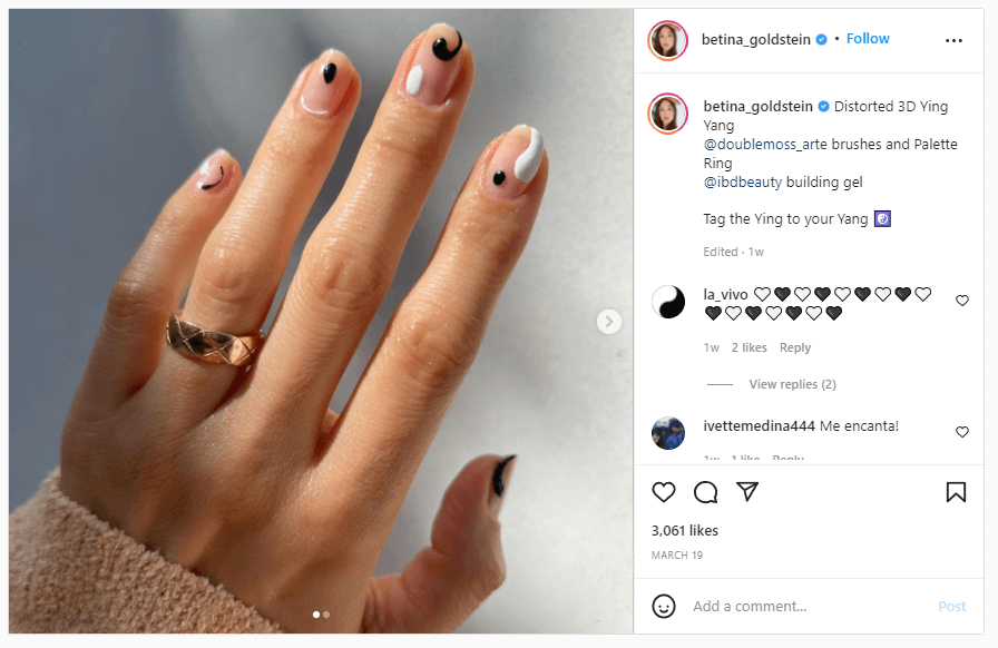 betina goldstein Instagram nail artist