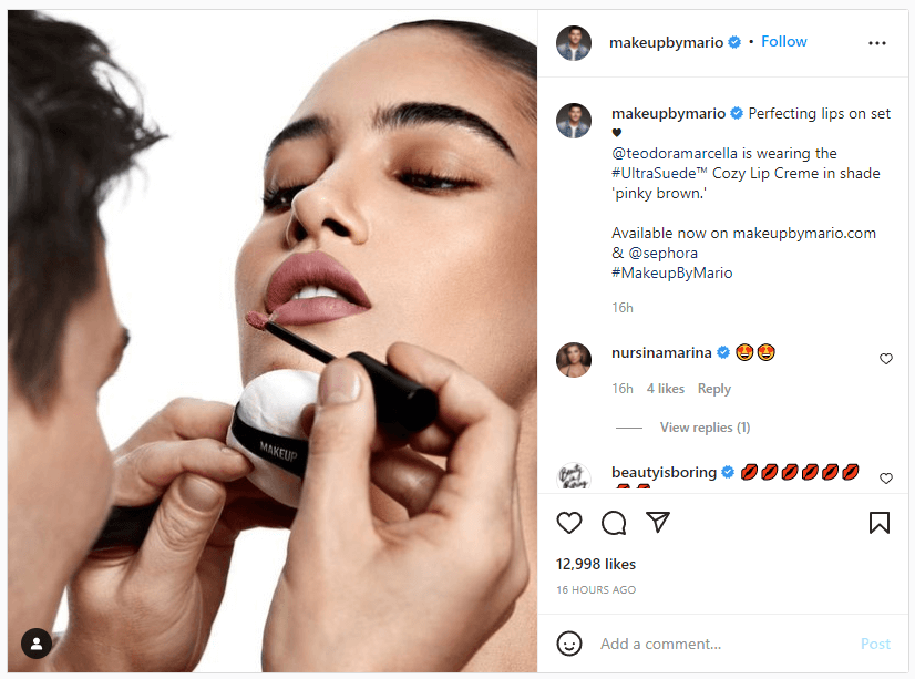 makeup by mario Instagram account