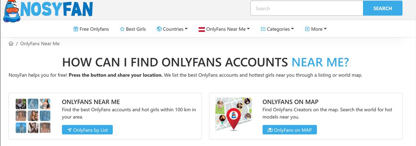 find onlyfans creators based on location with nosyfan