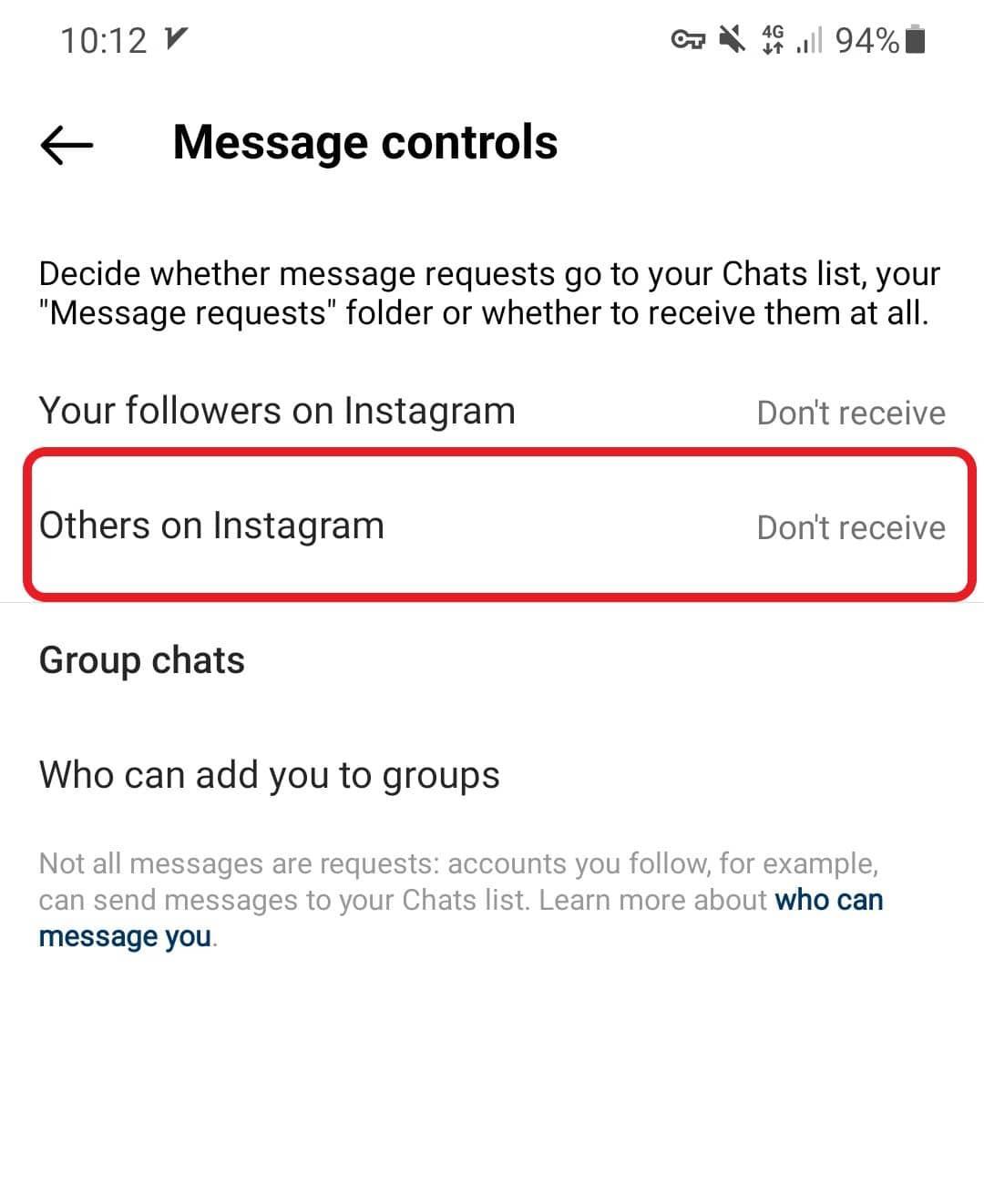 how to control messages on Instagram