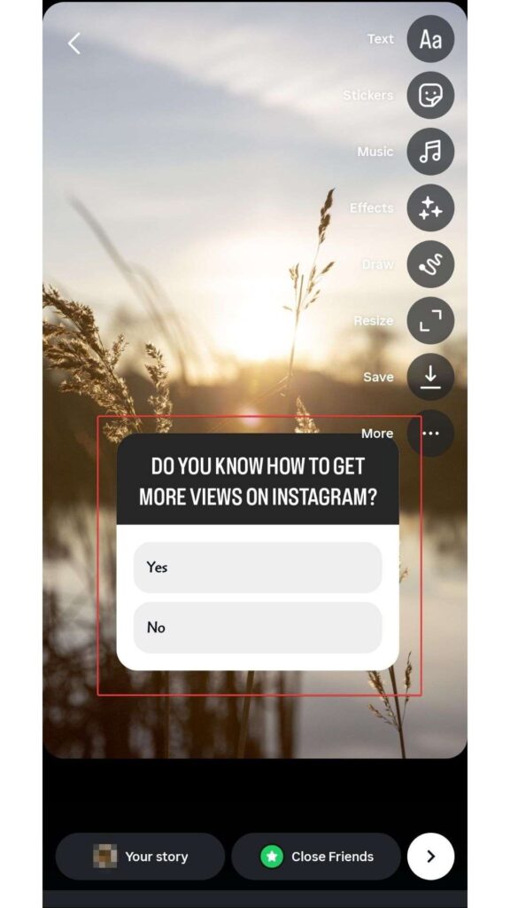Add Polls Sticker in Instagram stories