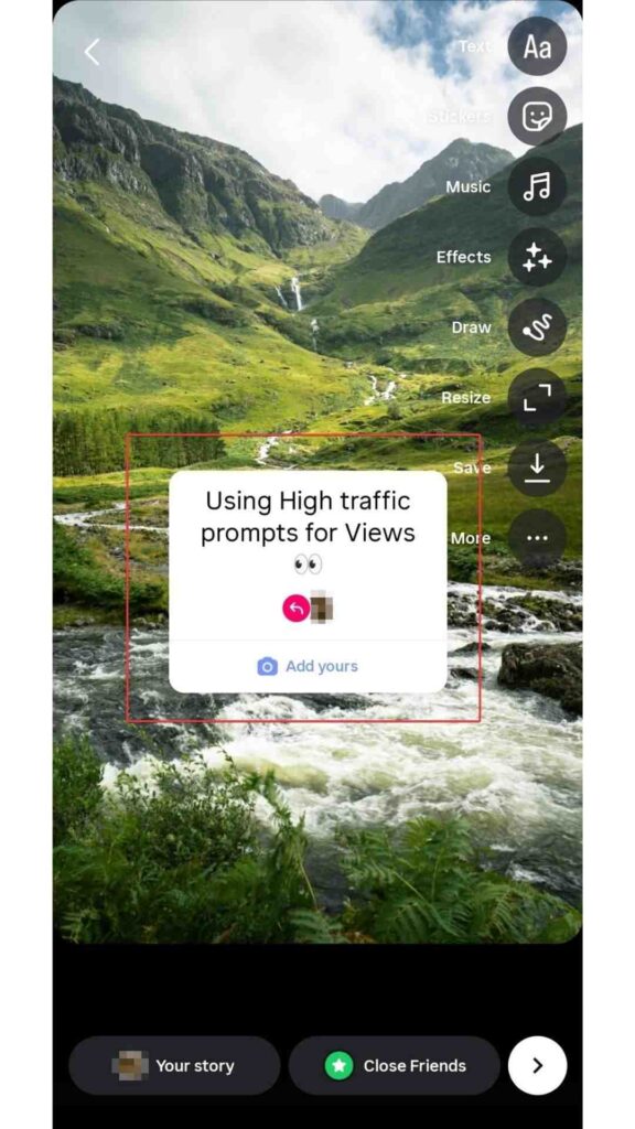 Add Yours Sticker in Instagram stories