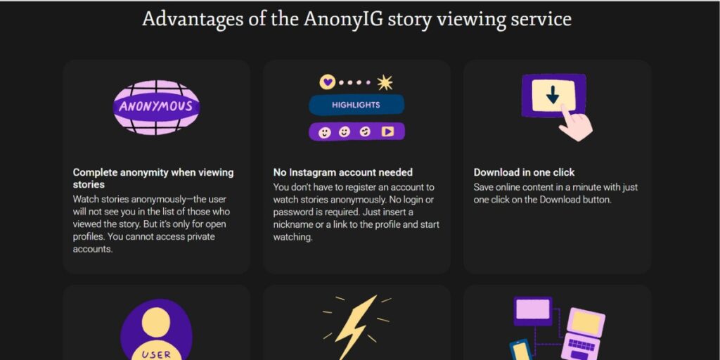 AnonyIG Home page