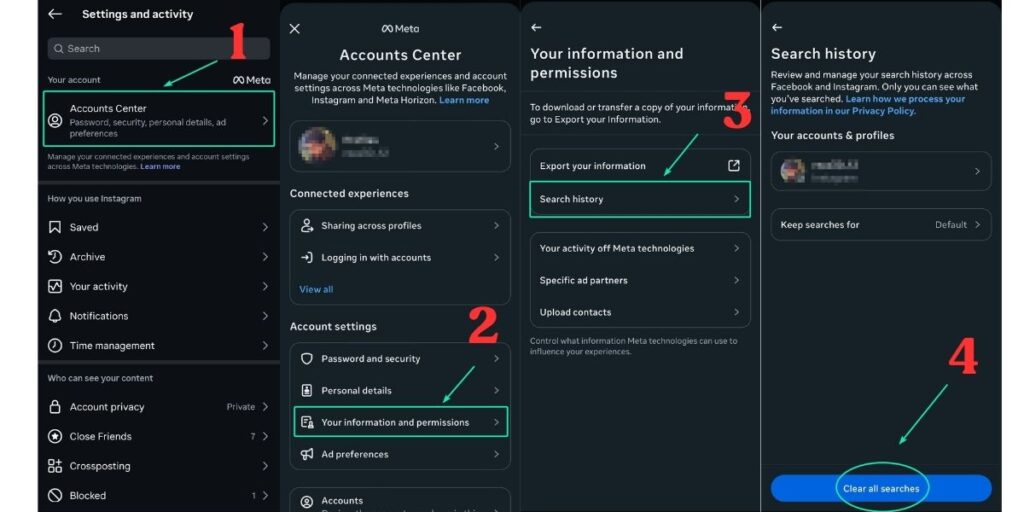 how to Clear Recent Searches