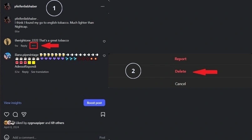 How to Delete Instagram Comments on Desktop