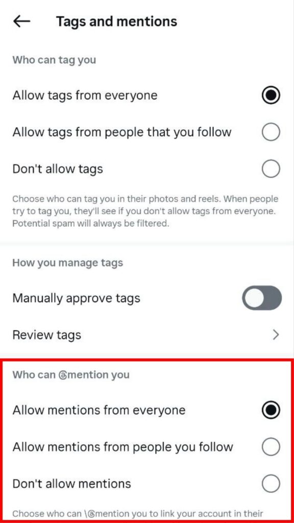 Limit who can mention you 